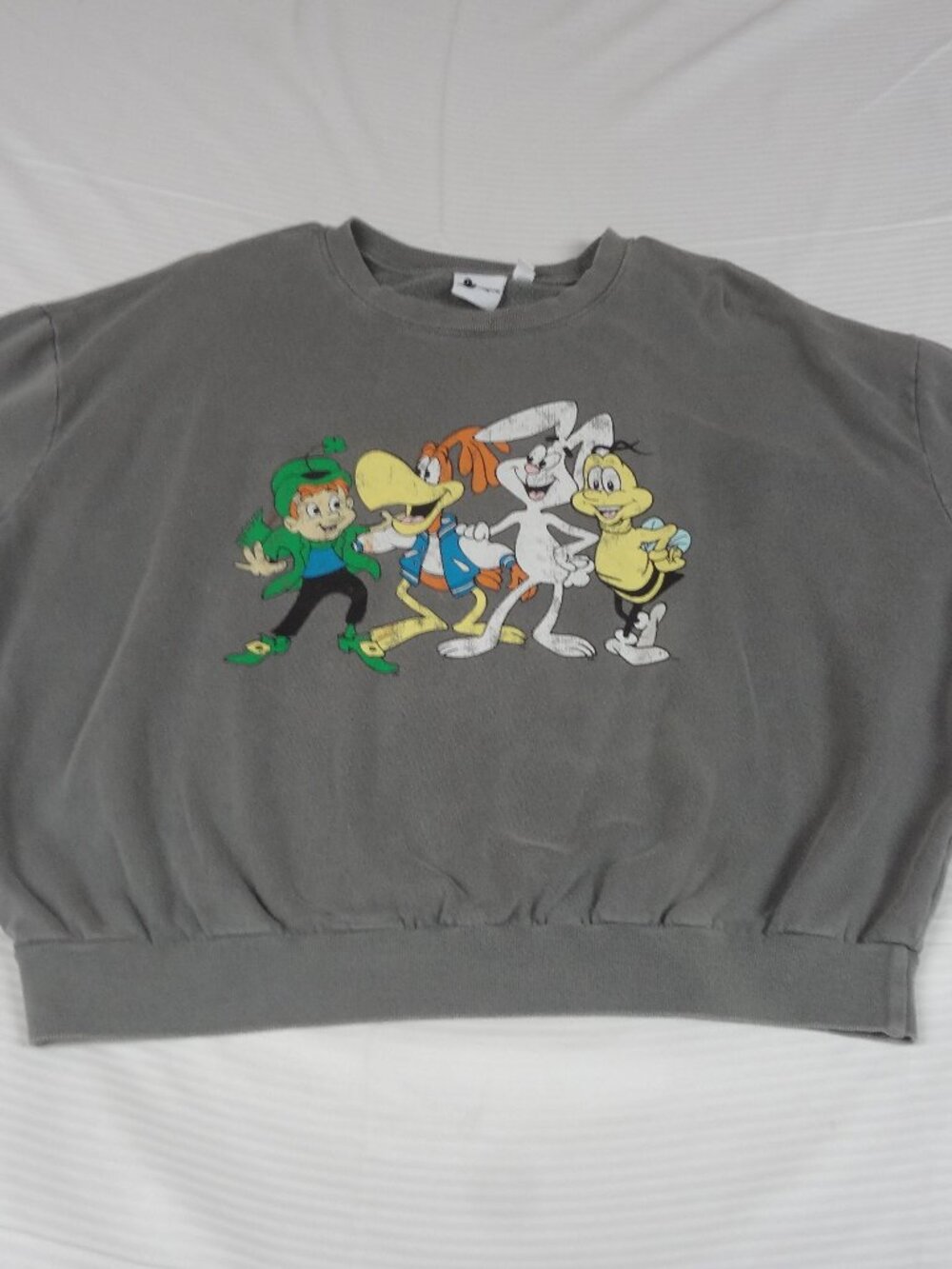 GENERAL MILLS CLASSIC CEREAL GRAY MEDIUM WOMENS SWEATSHIRT L808 (SPOT C PICS)